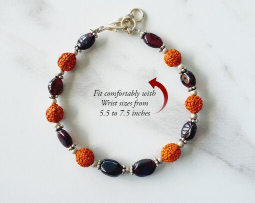 Rudraksha Garnet Bracelet - D1 - For dissolves emotional blockages