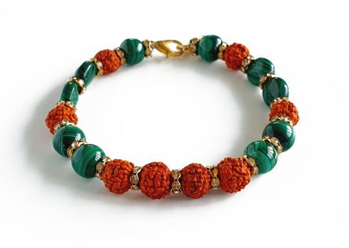 Rudraksha Malachite Bracelets For expression of feelings and eliminates shyness