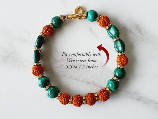 Rudraksha Malachite Bracelets For expression of feelings and eliminates shyness