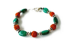 Rudraksha Malachite bracelet - To brings balance, serenity, optimism and comfort