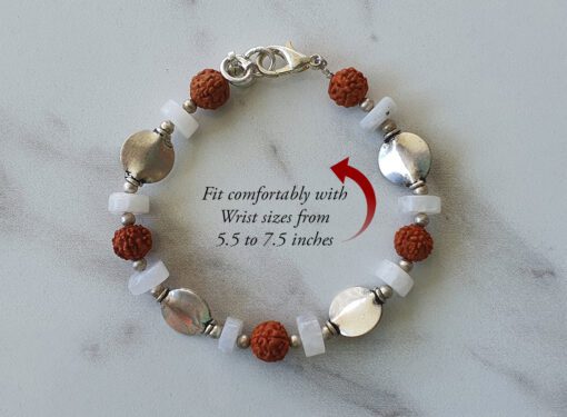 Rudraksha Moonstone Bracelet - For courage, enthusiasm and motivation