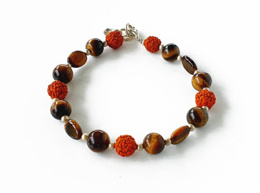 Rudraksha Tiger Eye Bracelet - For protection and peace of mind