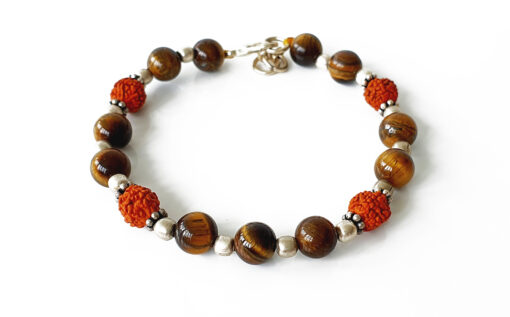 Rudraksha Tiger Eye Bracelet - To enhances integrity and brings prosperity