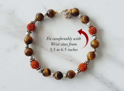 Rudraksha Tiger Eye Bracelet - To enhances integrity and brings prosperity