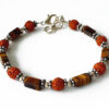 Rudraksha Tiger Eye Cylinder bead Bracelet - For good health, peace of mind & spirituality