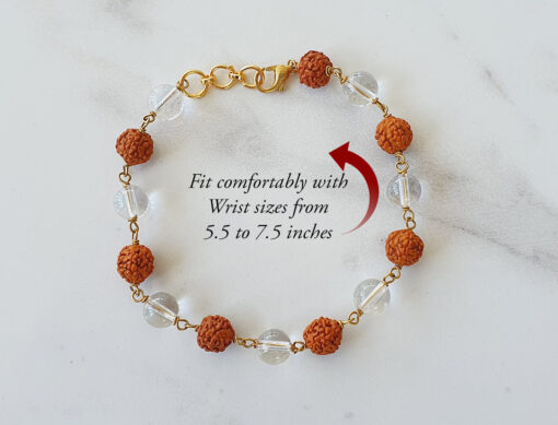 Rudraksha and Crystal Bracelet - For harmonize the aura and remove negative energy