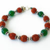 Rudraksha and Green Jade bracelet - To Promotes love, trust and reliability