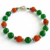 Rudraksha and Green Jade bracelet - Design I For emotional balance and stability