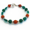 Rudraksha and Green Onyx bracelet - for building relationships and for spiritual growth