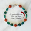 Rudraksha and Green Onyx bracelet - for building relationships and for spiritual growth