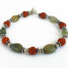 Rudraksha and Oval Cats Eye Bracelet - To bring good fortune and help remove fear