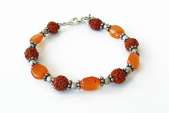 Rudraksha and Red Carnelian bracelet - For awakens talents within