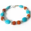 Rudraksha and Turquoise bracelet - For enhancing communication, expression and creativity