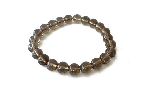 Smoky Quartz Round Bead Bracelet - For removing negative emotions and achieving goals