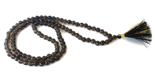 Smoky Quartz Round Faceted Necklace Mala - To instills balance and harmony