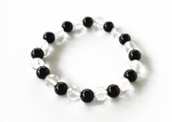 Sphatik and Black Agate Beads Bracelet To harmonize the aura and remove negative energy