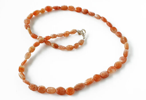 Sunstone Oval Beads Necklace - For dispelling fears and phobias