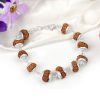 12 Mukhi Rudraksha Surya Bracelet - Silver Caps