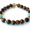 Tiger Eye and Amazonite Bracelet - For protection and grounding