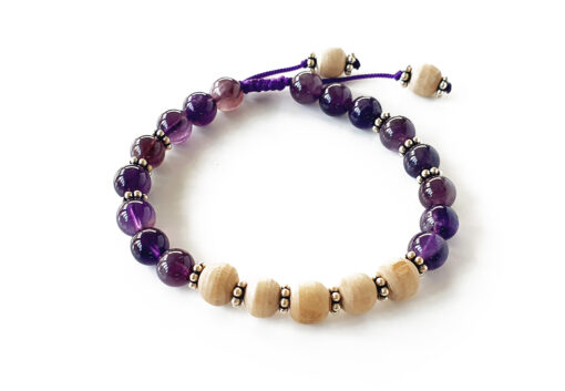 Tulsi and Amethyst Bracelet To overcome addiction and reduces stress