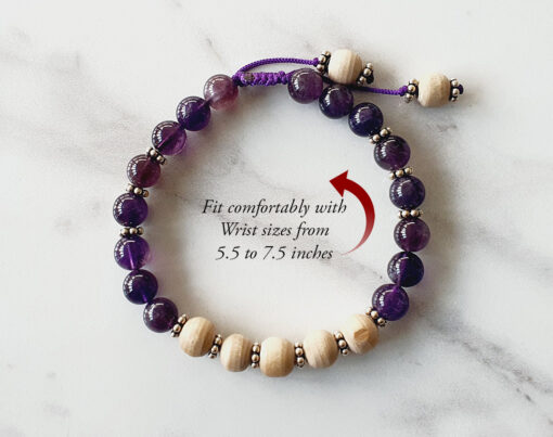 Tulsi and Amethyst Bracelet To overcome addiction and reduces stress