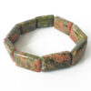 Unakite Beads Bracelet - Cushion Shape - For enhances courage and productivity