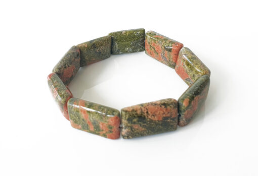 Unakite Beads Bracelet - Cushion Shape - For enhances courage and productivity