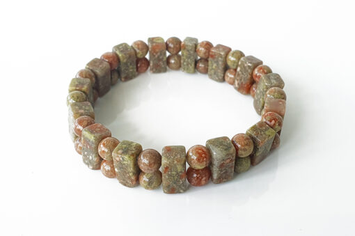 Unakite Bracelet - D1 - For balances emotions with spirituality