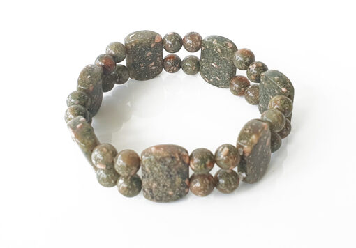 Unakite Round Bracelet - For attune to the healing and renewing energies of earth