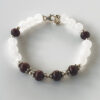 White Agate and Red Sandalwood Bracelet To Provides protection and relief from stress