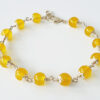 Yellow Agate Bracelet in pure silver flower caps - For protection, courage and success