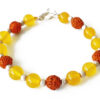 Yellow Agate and Rudraksha Bracelet - To enhance willpower, memory, clarity and creativity