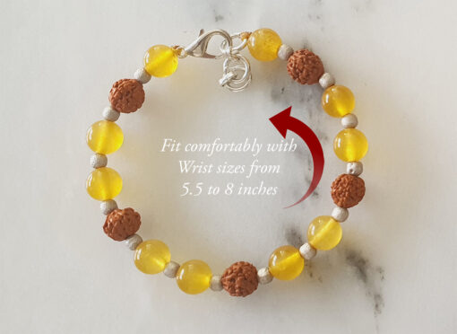 Yellow Agate and Rudraksha Bracelet - To enhance willpower, memory, clarity and creativity