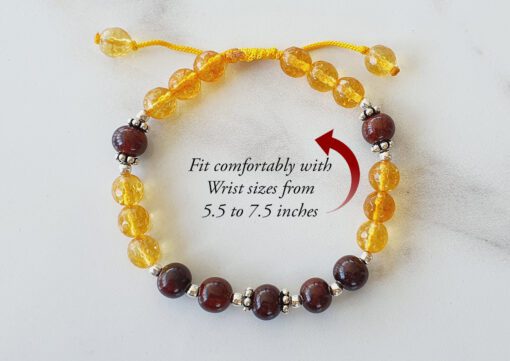 Yellow Citrine and Red Sandalwood Bracelet - To ward off the risk to injury or attack