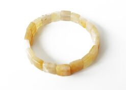 Yellow Jade Bracelet - Square Beads - To attract money and prosperity