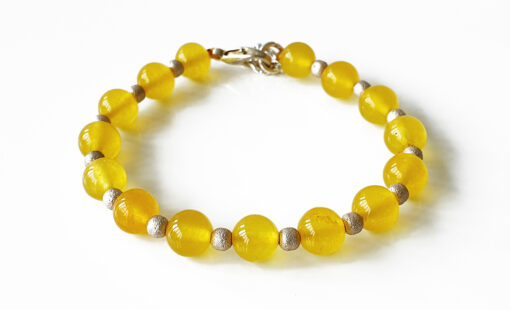 Yellow Jade Bracelet in Round Beads - To Attracts joy and happiness