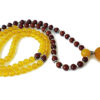 Yellow Jade and Red Sandal Beads Necklace Mala - To attracts wealth and financial abundance