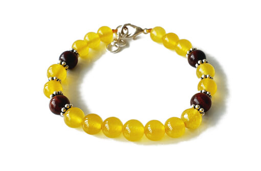 Yellow Jade and Red Sandalwood Bracelet - To attract prosperity and abundance