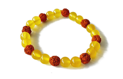 Yellow Jade and Rudraksha Bracelet - To Attracts joy and happiness