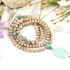 Amazonite & Tulsi Beads Necklace - For Enhances concentration and provides protection