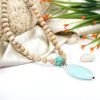 Amazonite & Tulsi Beads Necklace - For Enhances concentration and provides protection