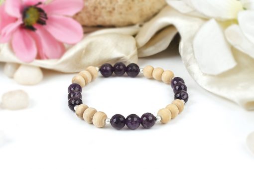 Amethyst and Tulsi beads Bracelet to enhance intuition