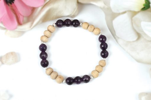 Amethyst and Tulsi beads Bracelet to enhance intuition