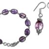 Amethyst Bracelet and Earring Set - For absorb negative energy while emitting positive energy