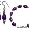 Amethyst Bracelet and Earring Set - For absorb negative energy while emitting positive energy