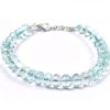 Aquamarine button shape bracelet - Faceted beads