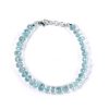 Aquamarine button shape bracelet - Faceted beads