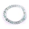 Aquamarine button shape bracelet with stretch elastic - Faceted beads