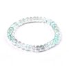 Aquamarine button shape bracelet with stretch elastic - Faceted beads