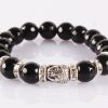 Black Agate Buddha Bracelet - For good luck and tranquility